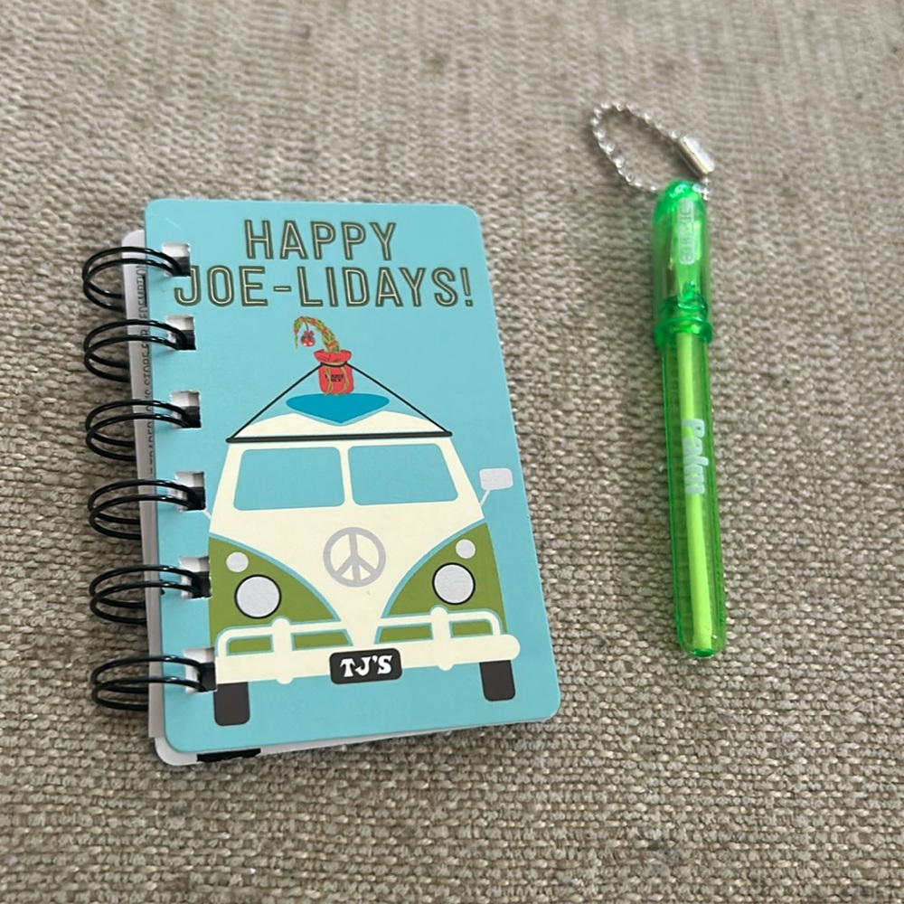 Trader Joe’s recycled gift card notepad with pen